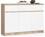 Chest of drawers K140 with 3 drawers, oak/whiteS