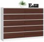 Chest of drawers K160, white/dark brown