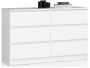Chest of drawers K120, 6 drawers, white, 120 × 77 × 40 cm