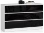 Chest of drawers NORE K120 with 6 drawers, glossy black