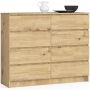 Chest of drawers K120, 8 drawers, brown, 120 × 99 × 40 cm
