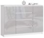 Chest of drawers NORE K140 with 4 drawers, white/gray