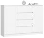 Chest of drawers NORE K140 with 4 drawers, white