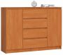 Chest of drawers NORE K140 with 4 drawers, light brown