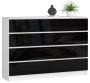 Chest of drawers K140, 8 drawers, white/black, 138 × 99 × 40 cm