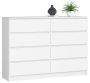Chest of drawers NORE K140 with 8 drawers, white