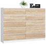 Chest of drawers K160, white/oak