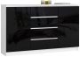 Chest of drawers NORE K160 with 4 drawers, glossy black