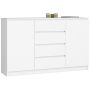 Chest of drawers NORE K160 with 4 drawers, white