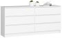 Chest of drawers NORE K160 with 6 drawers, white