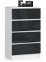 Chest of drawers NORE K60 with 4 drawers, white/dark grey