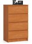 Chest of drawers NORE K60 with 4 drawers, brown