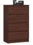 Chest of drawers NORE K60 with 4 drawers, dark brown