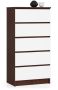 Chest of drawers K60, 5 drawers, brown/white, 60 × 121 × 40 cm