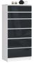 Комод K60, 6 ящиков, белый/серый, 60 × 130 × 40 см