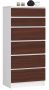 Chest of drawers NORE K60 with 6 drawers, dark brown/white