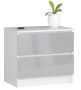 Chest of drawers NORE K60 with 2 drawers, white/light gray
