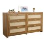 Chest of drawers VEVOR KLTC-01, 6 drawers, brown, 144.5 × 79.5 × 45 cm