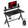 Computer gaming desk Huzaro Hero 1.9 RGB, with shelf, 134 × 8 × 78 cm