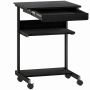 Computer desk, 1 drawer, 2 shelves, Black, 56 × 79 × 51 cm