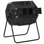 Compost bin, 2 chambers, 160 l, Black, 71 × 96 × 64 cm