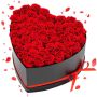 Preserved rose bouquet VEVOR Heart-50M, 50 roses, red, 280 × 280 × 165 mm