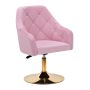 Cosmetic chair 4Rico QS-BL14G, 360° swivel, Pink/gold