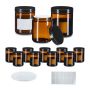 Kosmetiniai indeliai Relaxdays, 12 vnt., 50 ml, ruda/juoda, 9 × 7 × 7 cm