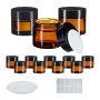 Kosmetiniai indeliai Relaxdays, 12 vnt., 60 ml, ruda/juoda