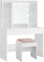 Kosmetinis staliukas VASAGLE RDT726W01, 2 stalčiai, Baltas ir rožinis, 40 × 140 × 80 cm