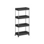 Kitchen shelf 22x40x88cm., black/silver color