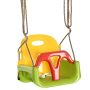 Baby swing, Adjustable, with backrest and safety bar, Green, 42 × 120–180 × 33 cm