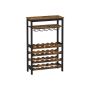 Industrial design wine rack with glass holders