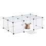 Lauko aptvaras mažiems gyvūnams Relaxdays, 6 metalinės tinklelio plokštės, 110 × 37 × 75 cm