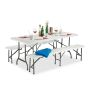 Lauko baldų komplektas Relaxdays 10022837.0, 1 stalas ir 2 suolai, 180 × 74 × 74,5 cm