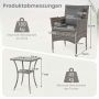 Lauko bistro baldų komplektas, 3 dalių, 2 kėdės ir 1 stalas, Pilka