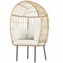 Outdoor armchair, egg-shaped, Beige, 95 × 80 × 155 cm