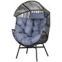 Outdoor armchair, Grey/black, 89 × 143 × 75 cm