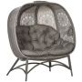 Outdoor chair, for two, Beige, 126 × 142 × 90 cm