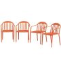 Outdoor chairs, 4 pcs, Red, 57 × 78 × 54 cm