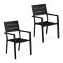 Lauko kėdės Relaxdays 10045713.0, 2 vnt, Juodos, 53,5 × 90 × 59 cm