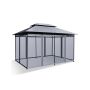 Lauko pavėsinė, Su 6 tinklinėmis sienomis, Pilka, 13 × 10 × 9 pėdų