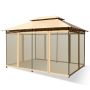 Lauko pavėsinė, Su 6 tinklinėmis sienomis, Smėlio, 13 × 10 × 9 pėdų