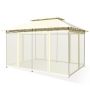 Lauko pavėsinė, Su 6 tinkliniais uždangalais, Smėlio, 13 × 10 × 9 pėdų