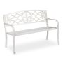 Lauko sodo suoliukas Relaxdays, 2 vietos, Balta, 127 × 86 × 57 cm