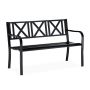 Lauko suolas Relaxdays, Dviem asmenims, Juodas, 127 × 81 × 56 cm