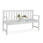 Уличная скамья Relaxdays 10038652.0, для максимум 3 человек, Белая, 152 × 90 × 56 см