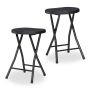 Lauko taburetės Relaxdays 10049604_46, 2 vnt, Juoda, 46 × 31 × 30 cm