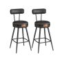 Set of 2 bar stools 54x54x91cm., black