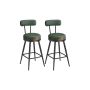 Set of 2 bar stools 54x54x91cm., black/dark green